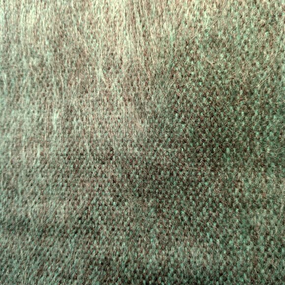 Shupaca Scarf Unisex Emerald Green Black Fringe Alpace Blend Fuzzy Ecuador - Picture 7 of 14